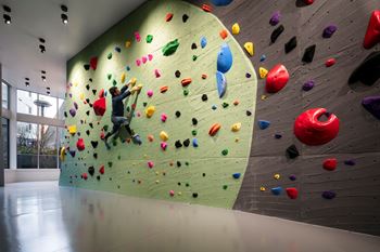 Two-story climbing wall